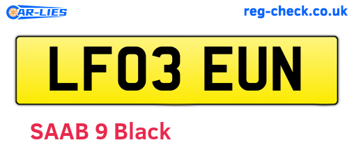 LF03EUN are the vehicle registration plates.