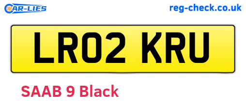 LR02KRU are the vehicle registration plates.