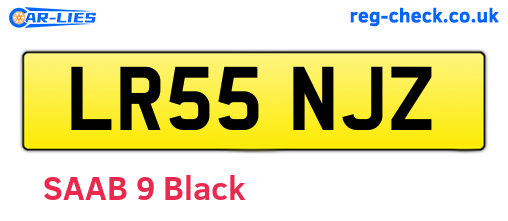 LR55NJZ are the vehicle registration plates.