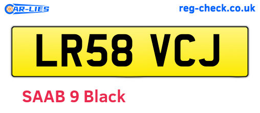 LR58VCJ are the vehicle registration plates.