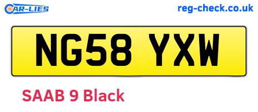 NG58YXW are the vehicle registration plates.
