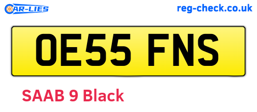 OE55FNS are the vehicle registration plates.