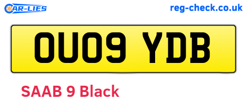OU09YDB are the vehicle registration plates.