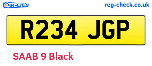 R234JGP are the vehicle registration plates.