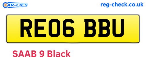 RE06BBU are the vehicle registration plates.