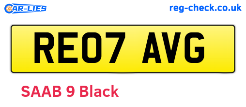 RE07AVG are the vehicle registration plates.