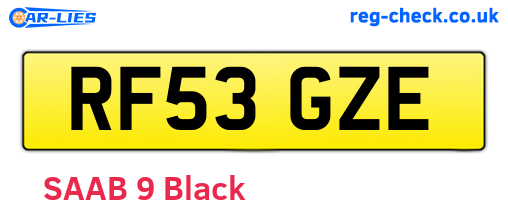 RF53GZE are the vehicle registration plates.