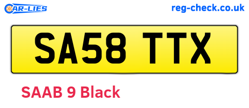 SA58TTX are the vehicle registration plates.