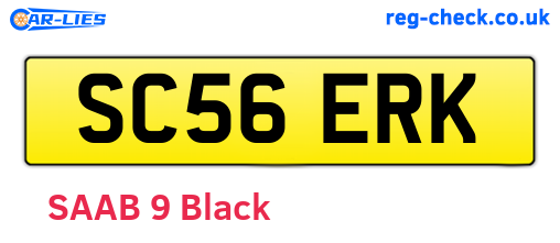 SC56ERK are the vehicle registration plates.