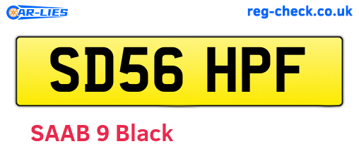 SD56HPF are the vehicle registration plates.