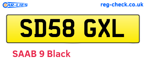 SD58GXL are the vehicle registration plates.
