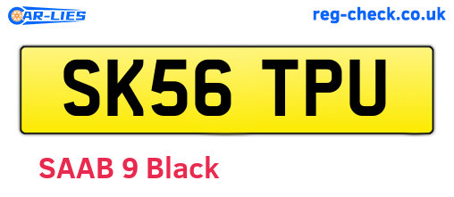 SK56TPU are the vehicle registration plates.