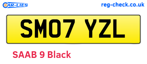 SM07YZL are the vehicle registration plates.