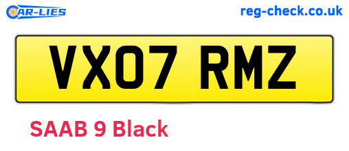 VX07RMZ are the vehicle registration plates.