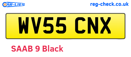 WV55CNX are the vehicle registration plates.