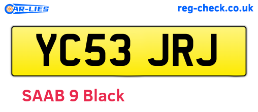 YC53JRJ are the vehicle registration plates.