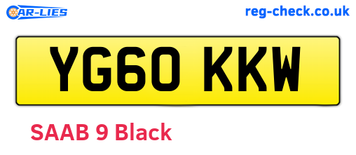 YG60KKW are the vehicle registration plates.