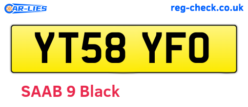 YT58YFO are the vehicle registration plates.