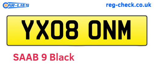 YX08ONM are the vehicle registration plates.