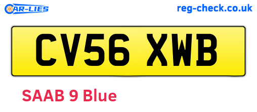 CV56XWB are the vehicle registration plates.