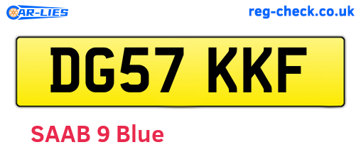 DG57KKF are the vehicle registration plates.