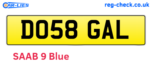 DO58GAL are the vehicle registration plates.
