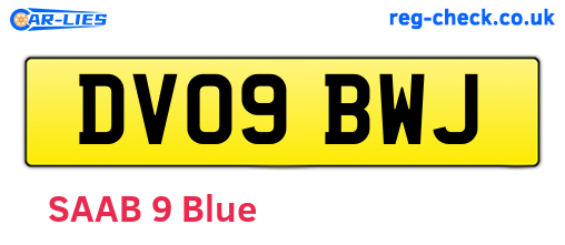 DV09BWJ are the vehicle registration plates.