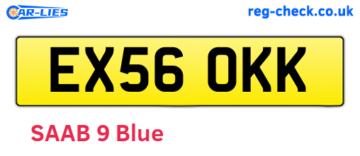 EX56OKK are the vehicle registration plates.