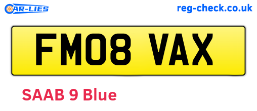 FM08VAX are the vehicle registration plates.