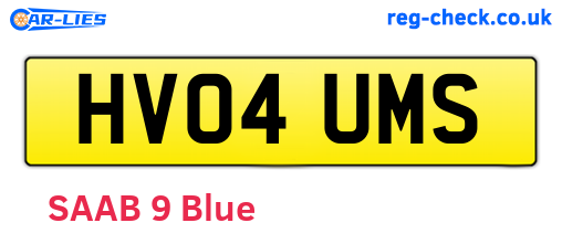 HV04UMS are the vehicle registration plates.