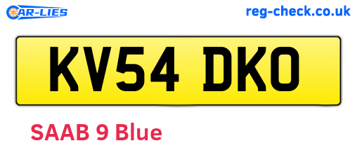 KV54DKO are the vehicle registration plates.