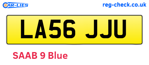 LA56JJU are the vehicle registration plates.
