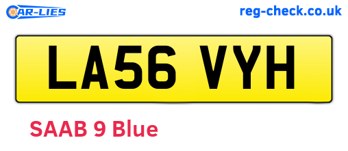 LA56VYH are the vehicle registration plates.