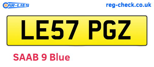 LE57PGZ are the vehicle registration plates.