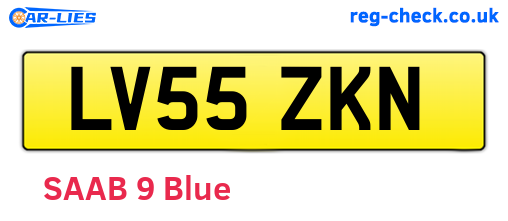 LV55ZKN are the vehicle registration plates.