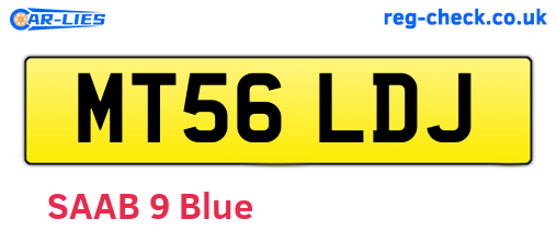 MT56LDJ are the vehicle registration plates.
