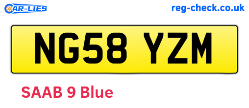 NG58YZM are the vehicle registration plates.