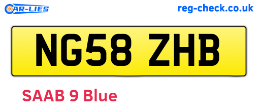 NG58ZHB are the vehicle registration plates.