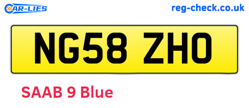 NG58ZHO are the vehicle registration plates.