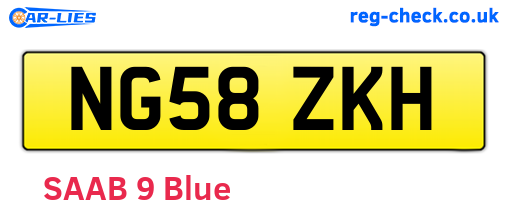 NG58ZKH are the vehicle registration plates.