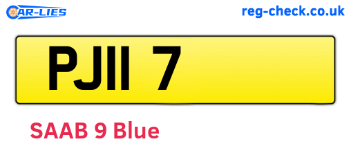 PJI17 are the vehicle registration plates.
