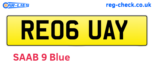 RE06UAY are the vehicle registration plates.