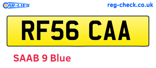 RF56CAA are the vehicle registration plates.
