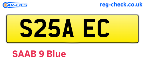 S25AEC are the vehicle registration plates.