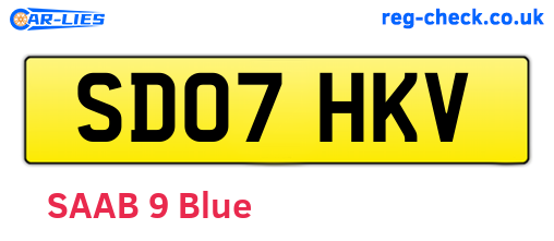 SD07HKV are the vehicle registration plates.