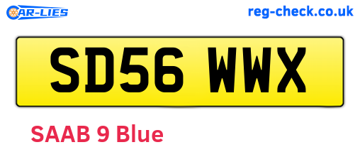 SD56WWX are the vehicle registration plates.