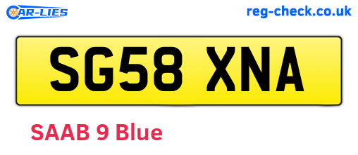 SG58XNA are the vehicle registration plates.