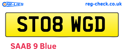 ST08WGD are the vehicle registration plates.
