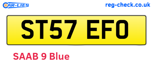ST57EFO are the vehicle registration plates.