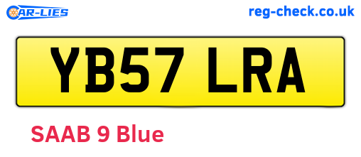 YB57LRA are the vehicle registration plates.